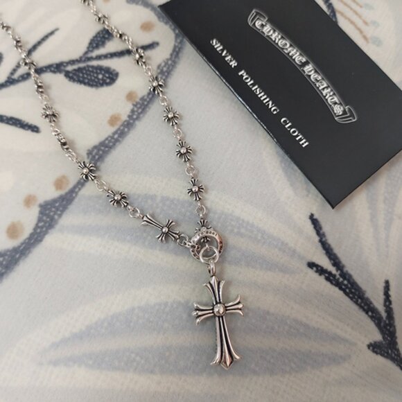 Chrome Hearts Sterling Silver Cross Pendant Necklace - Picture 1 of 5